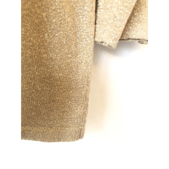 Gold Sweater Women Sz Medium Shimmery Sequin Natalie & Me Knit Metallic Design - Picture 4 of 9